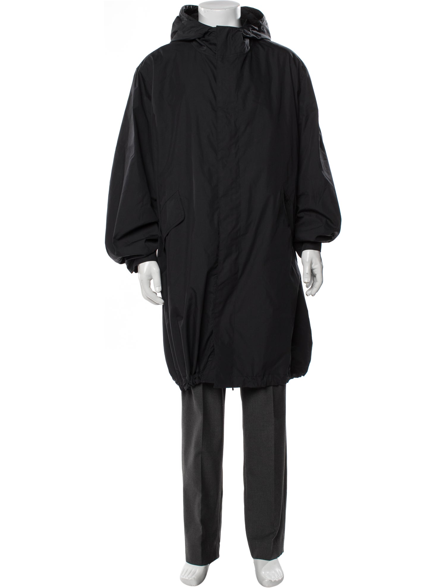 Burberry Prorsum Raffia Trimmed Belted Parka - Green Outerwear
