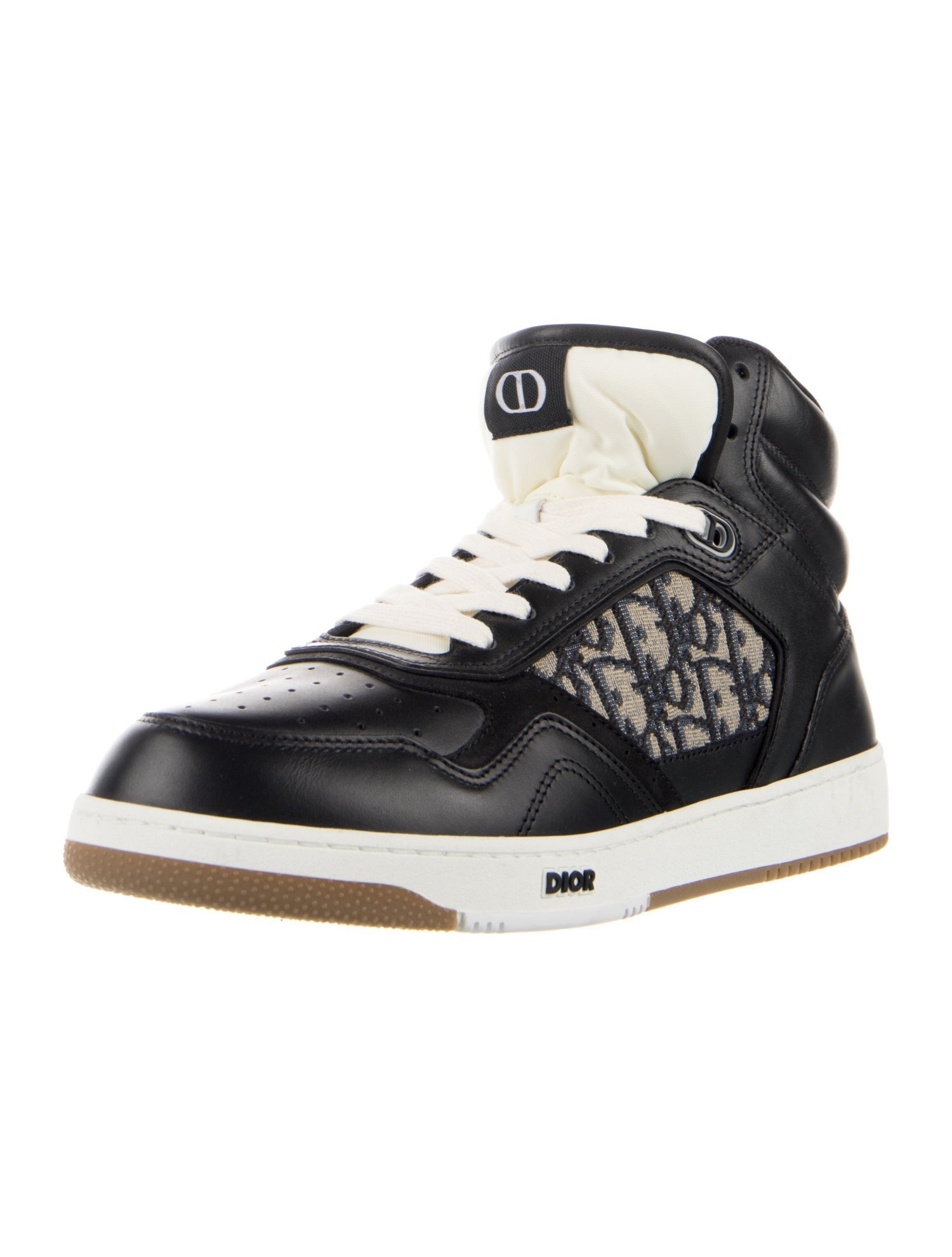 DIOR MEN Oblique Jacquard Leather Sneakers