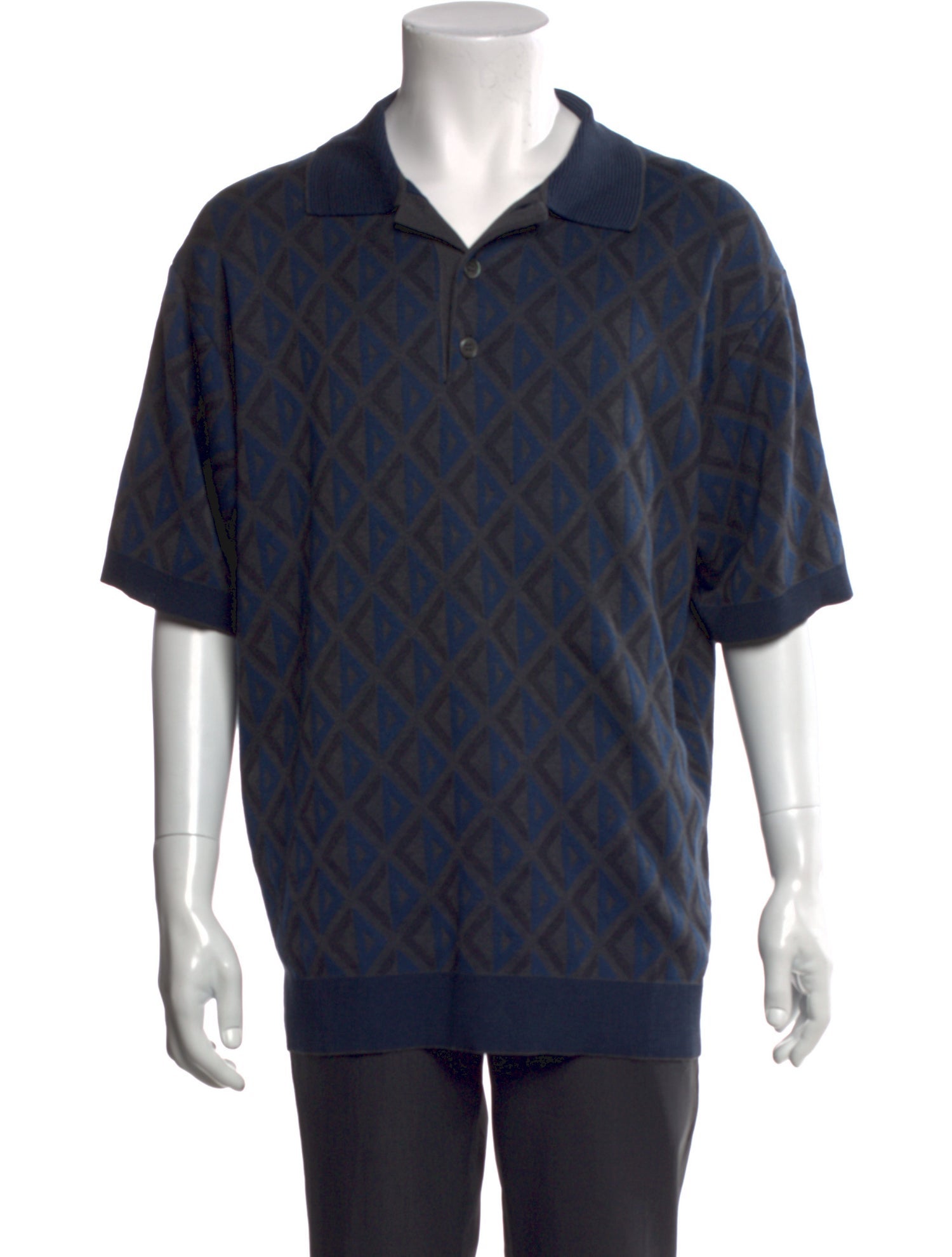 Supreme 2018 Plaid Knit Polo Shirt - Black Polos, Clothing