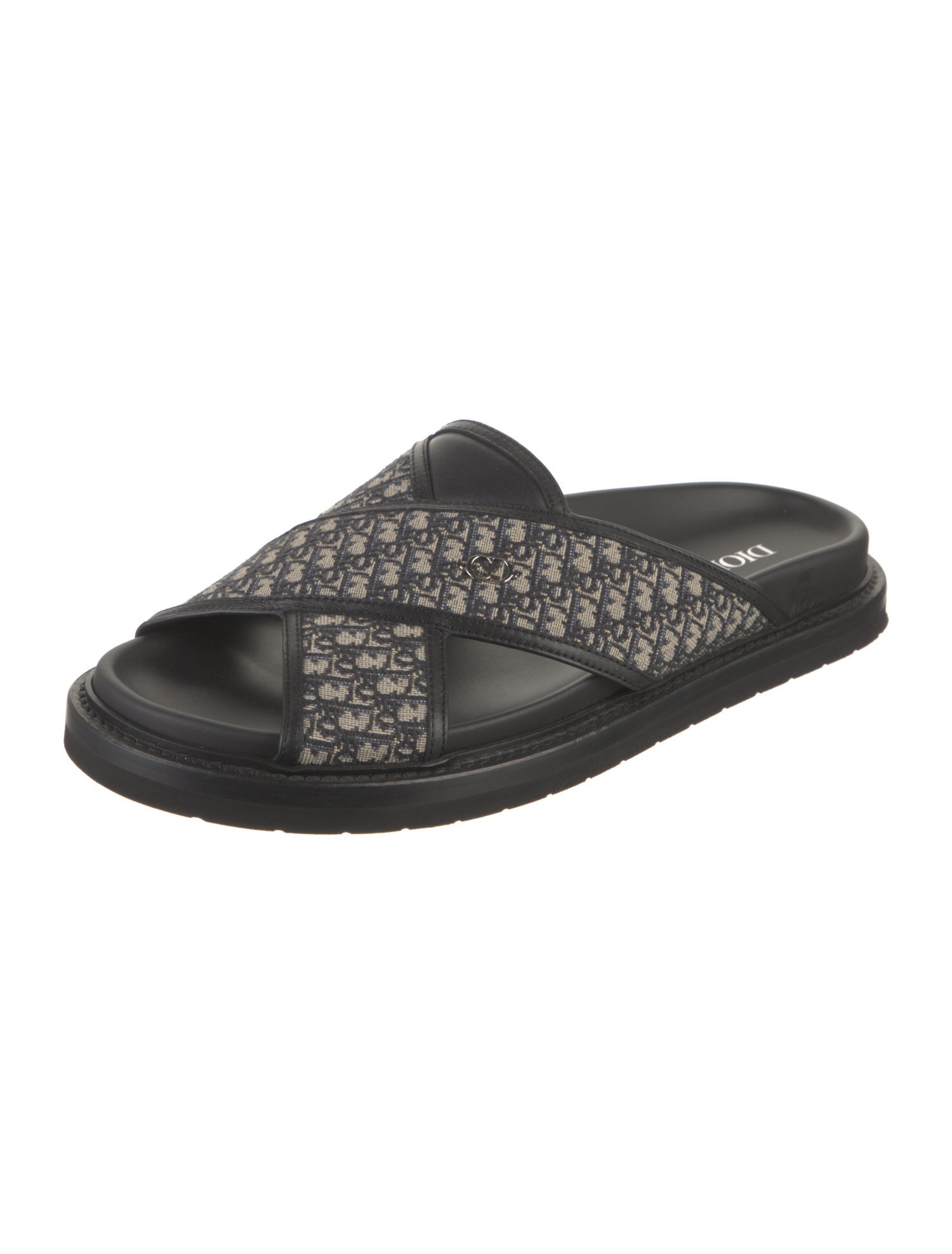 DIOR MEN Oblique Jacquard Canvas Slides