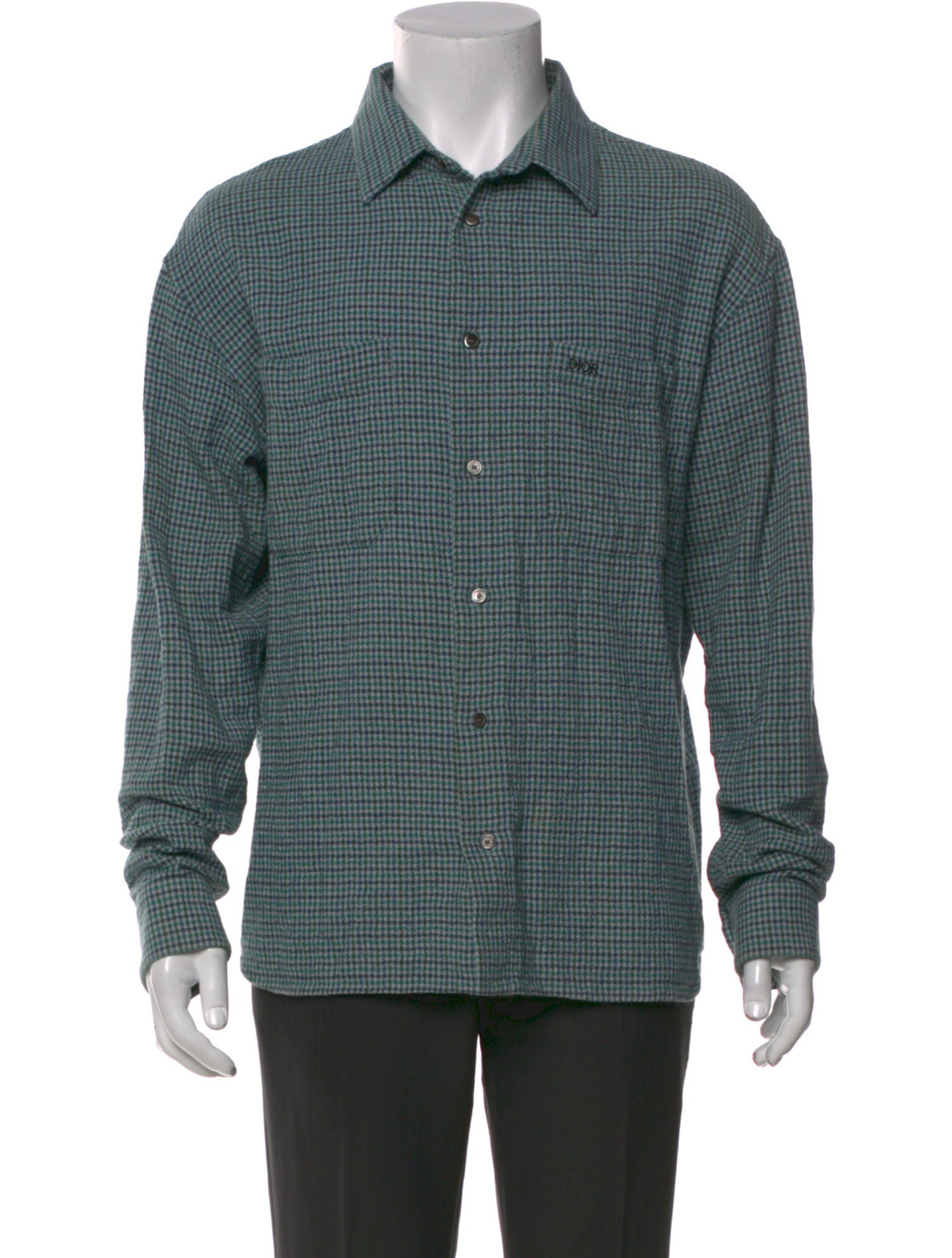 DIOR MEN Tweed Pattern Long Sleeve Shirt