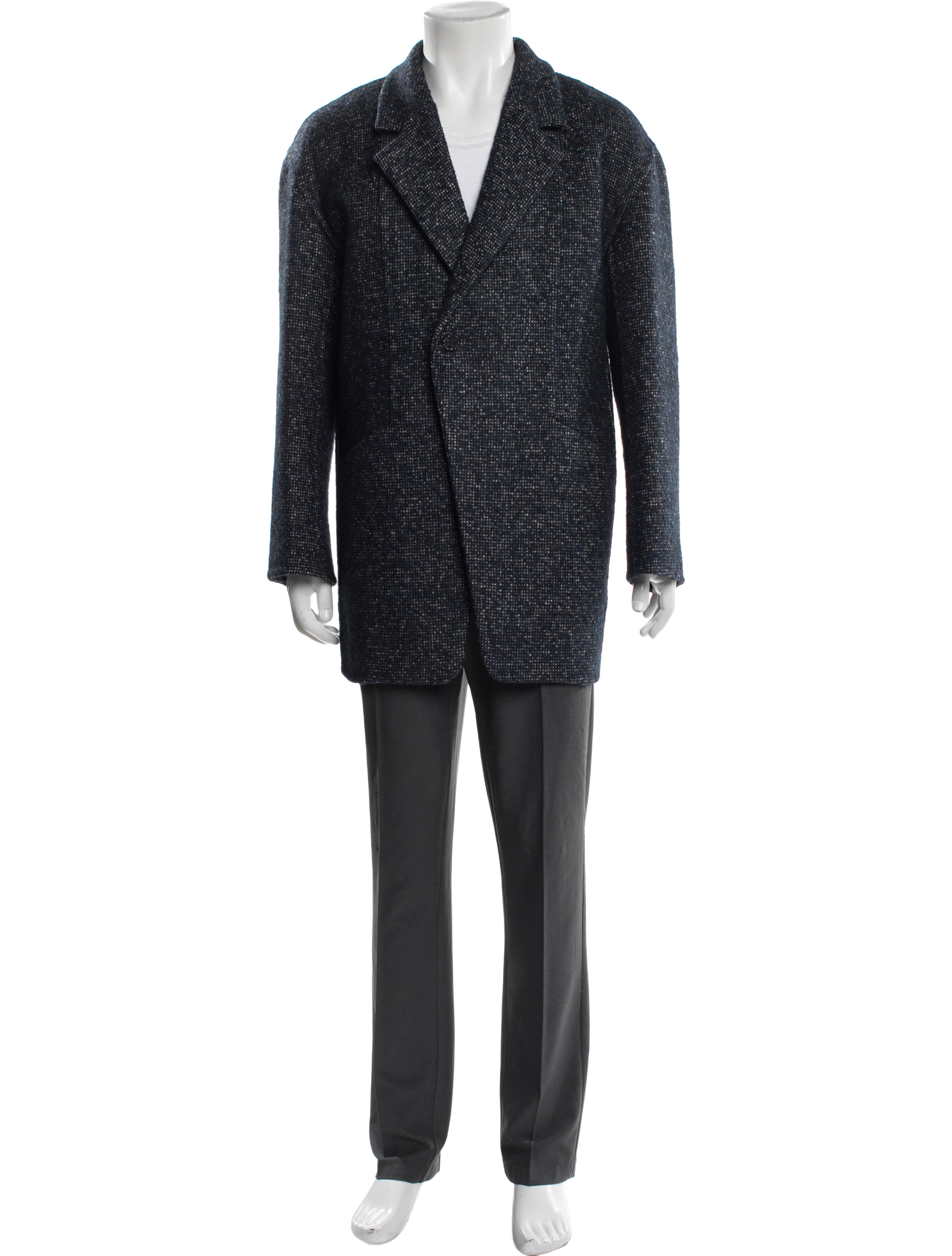 DIOR MEN Virgin Wool Tweed Pattern Coat