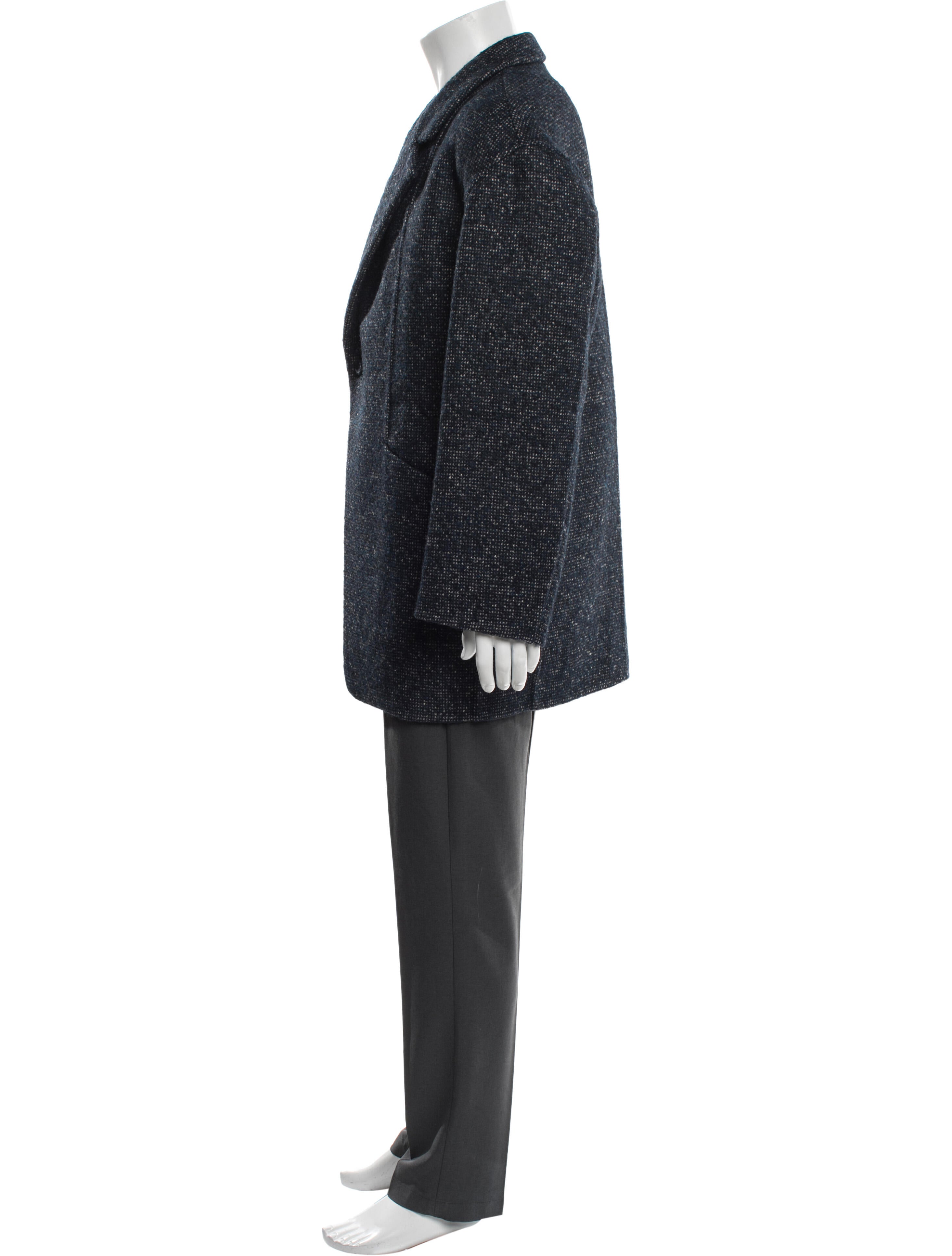 DIOR MEN Virgin Wool Tweed Pattern Coat