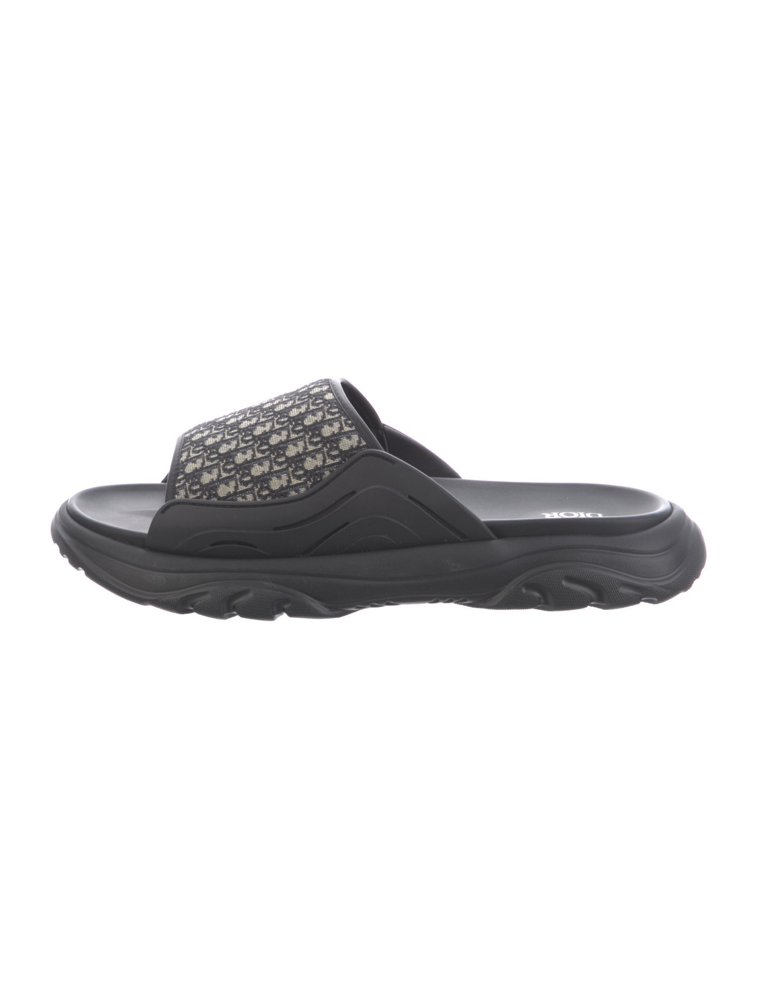 DIOR MEN Oblique Jacquard Rubber Slides w/ Tags