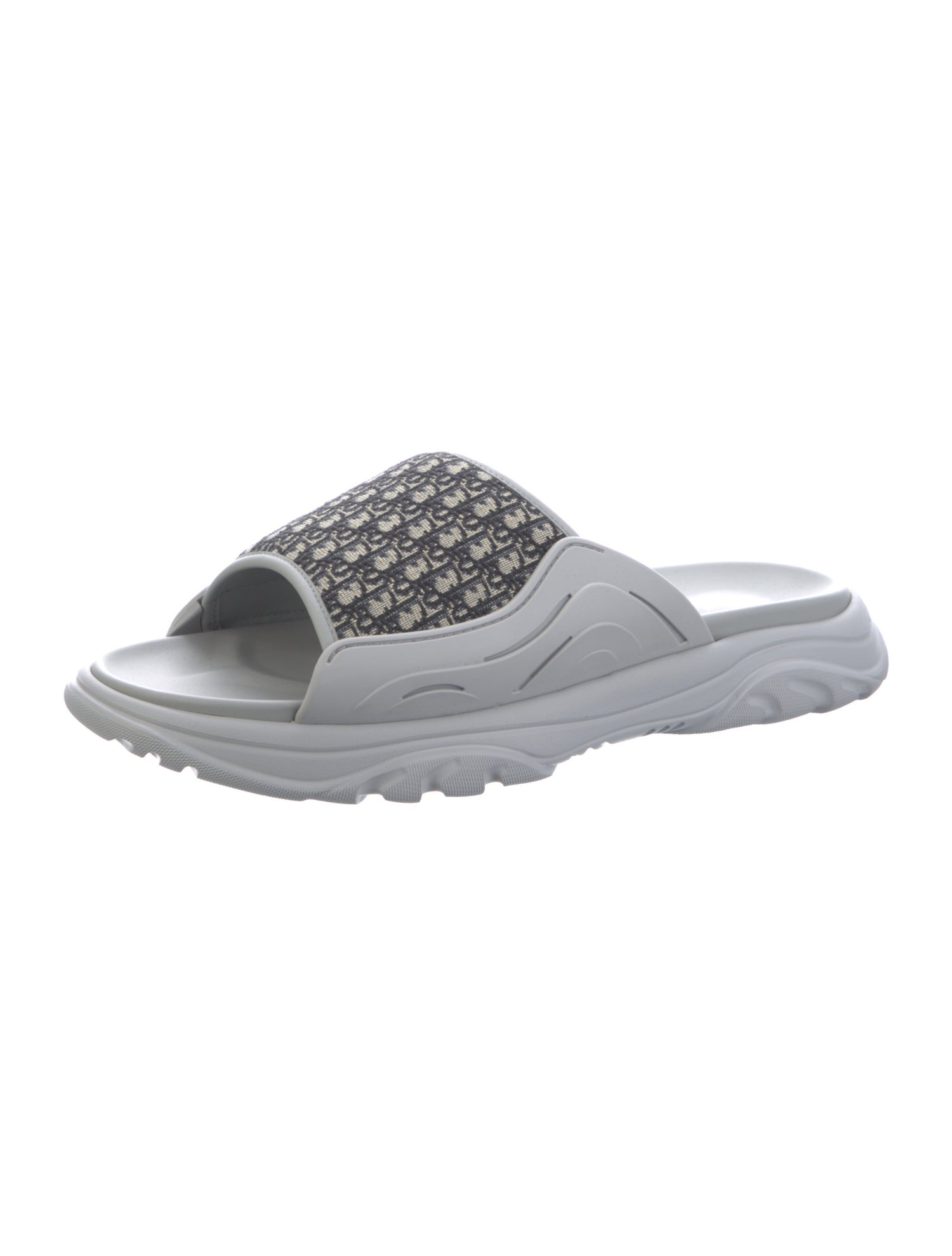 DIOR MEN Oblique Jacquard Slides w/ Tags