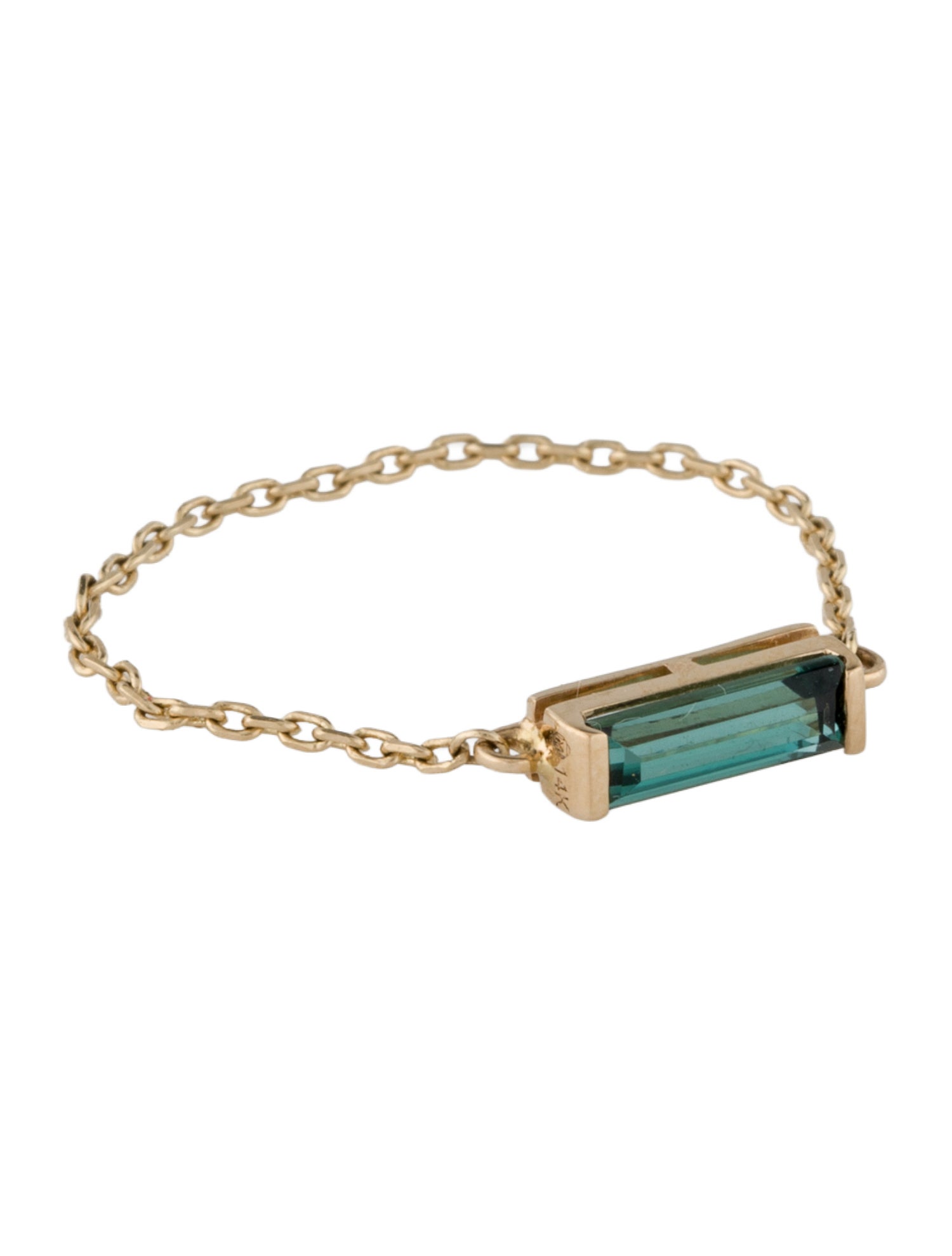 Yi Collection 14K Tourmaline Slim Bar Chain Ring