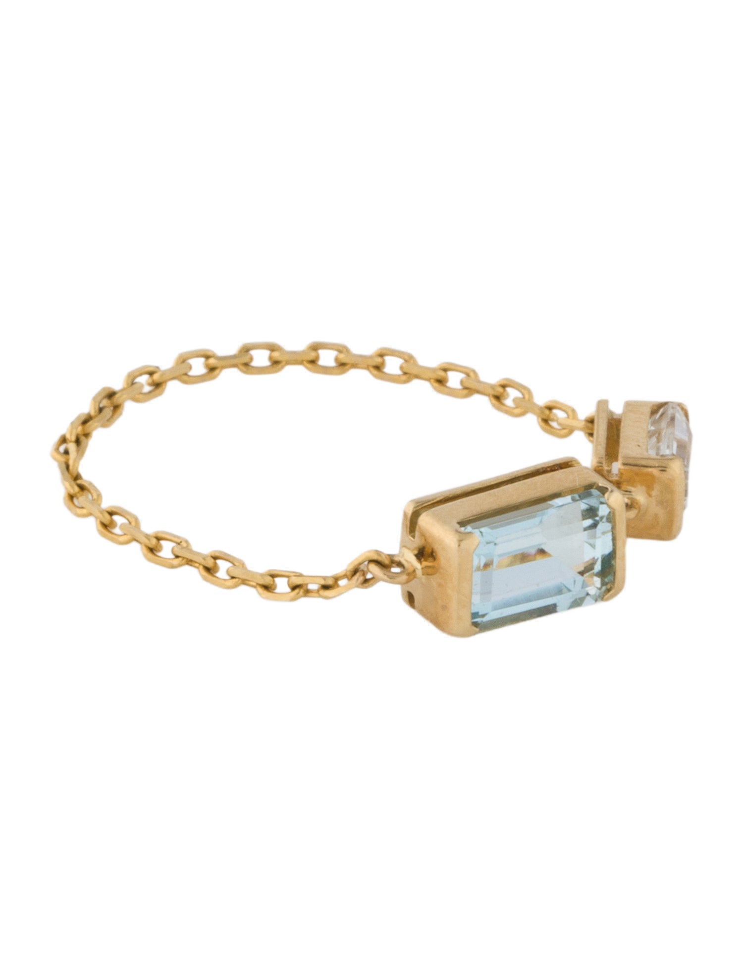 Yi Collection 18K Aquamarine & Topaz Chain Ring