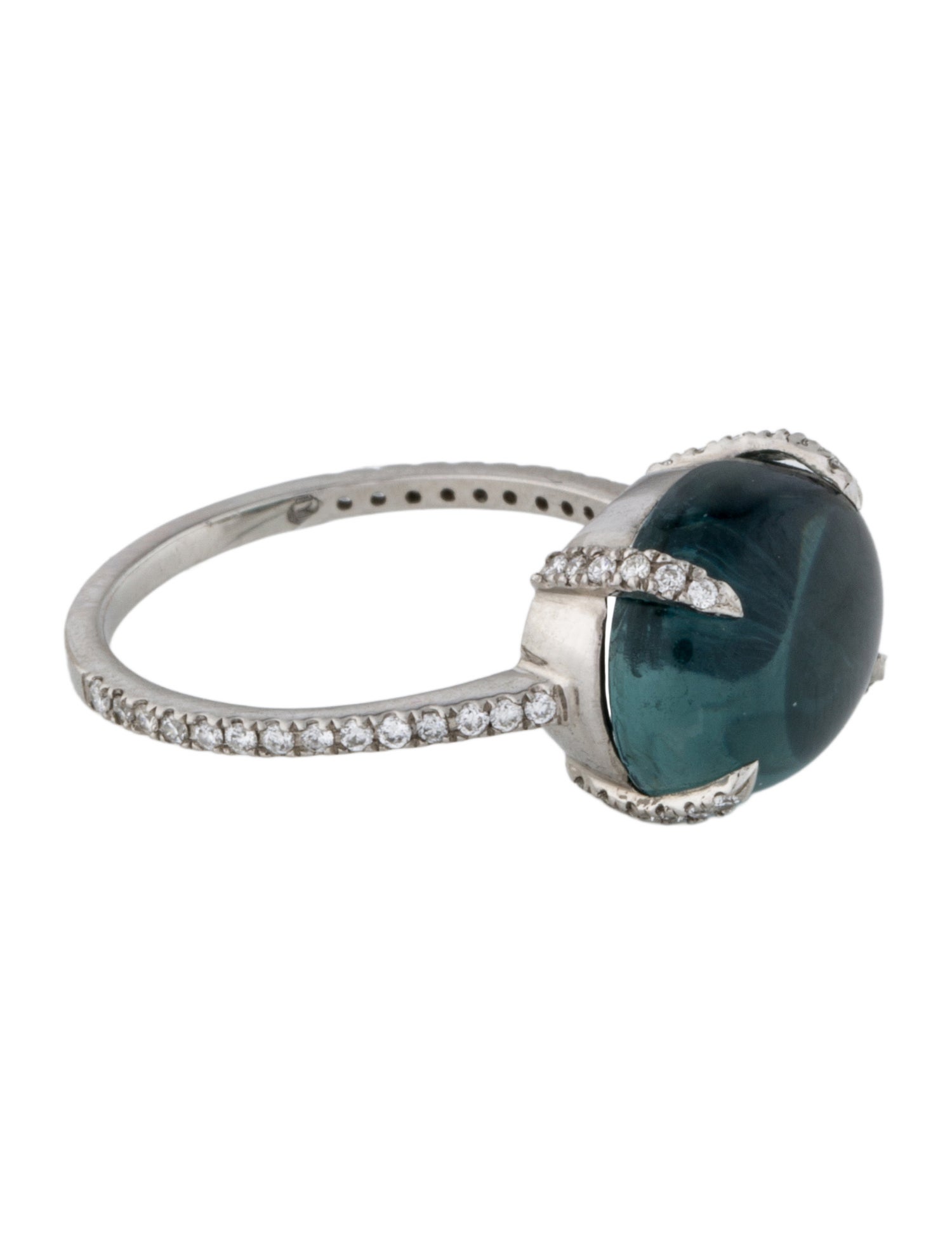 Yi Collection Platinum 5.85ct Tourmaline & Diamond Globe Cocktail Ring