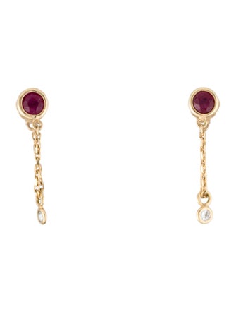 Yi Collection 18K Ruby & Diamond Chain Earrings