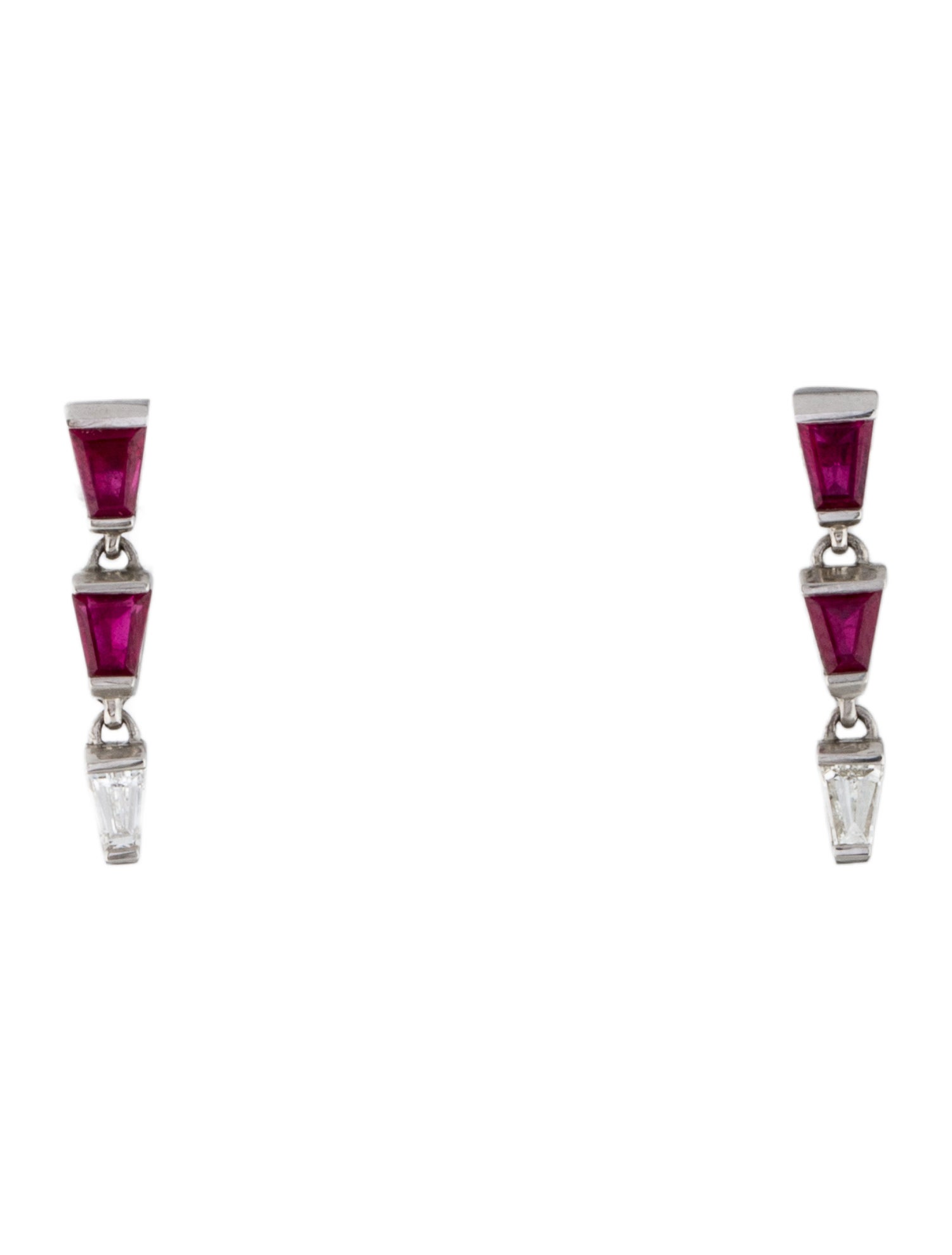 Yi Collection Platinum Ruby & Diamond Drop Earrings