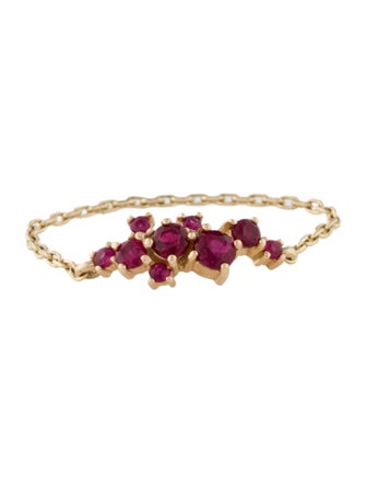 Yi Collection 14K Ruby Cluster Chain Ring