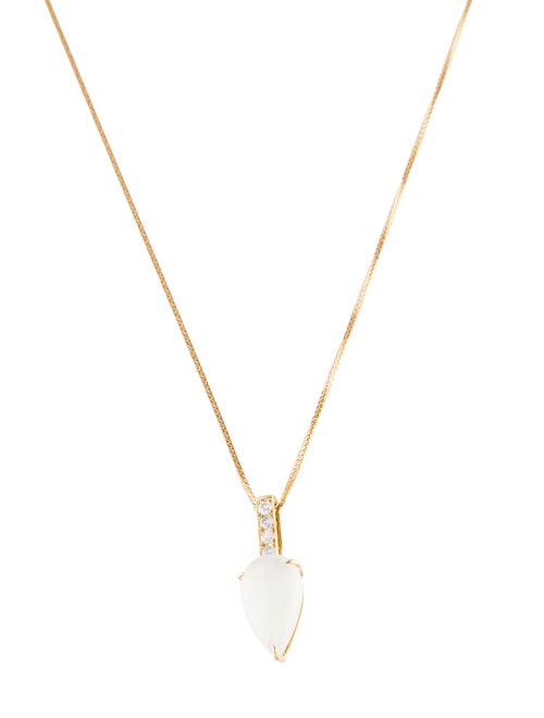 Yi Collection 183.32ct Jadeite & Diamond Ice Snow On Water Pendant Necklace