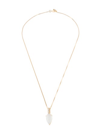 Yi Collection 183.32ct Jadeite & Diamond Ice Snow On Water Pendant Necklace