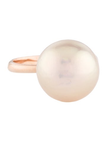 Pre-owned Yi Collection 18k Pearl Cocktail Ring In Multi