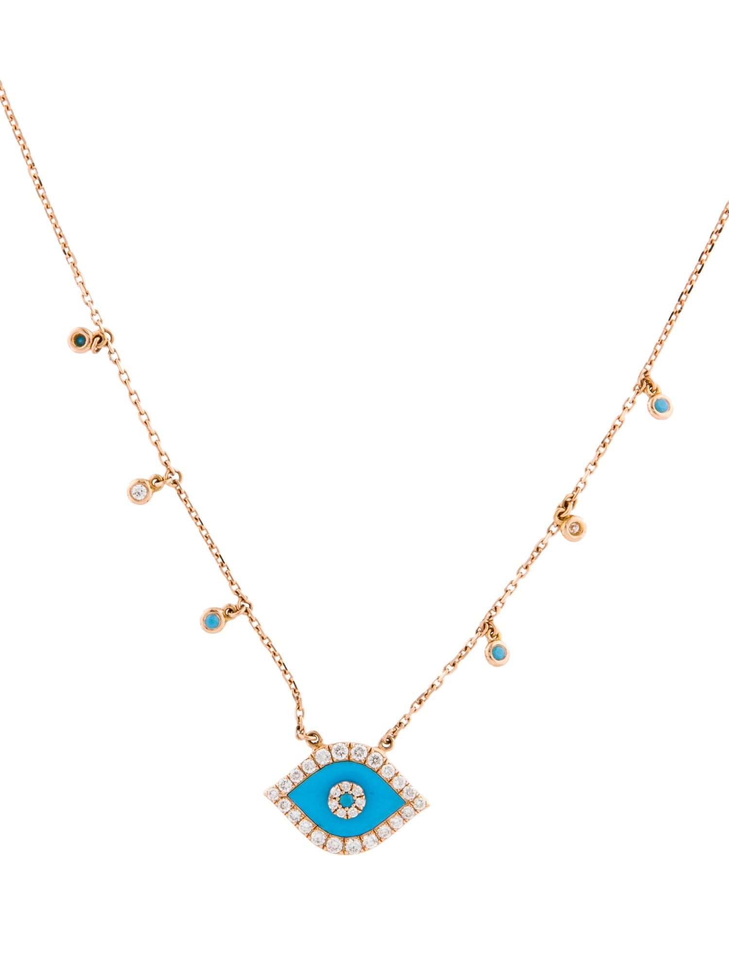 Djula 18K Turquoise & Diamond Evil Eye Pendant Necklace