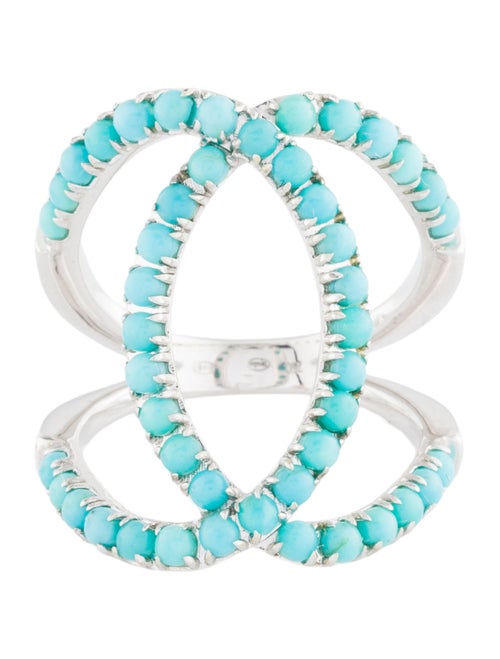 Djula 18K 1.26ctw Turquoise Crossover Band Ring