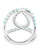 Djula 18K 1.26ctw Turquoise Crossover Band Ring