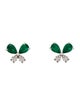 Djula 18K Emerald & Diamond Butterfly Stud Earrings