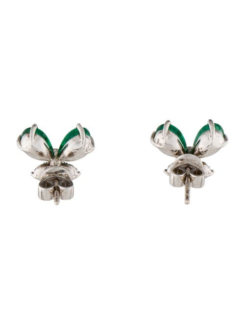 Djula 18K Emerald & Diamond Butterfly Stud Earrings