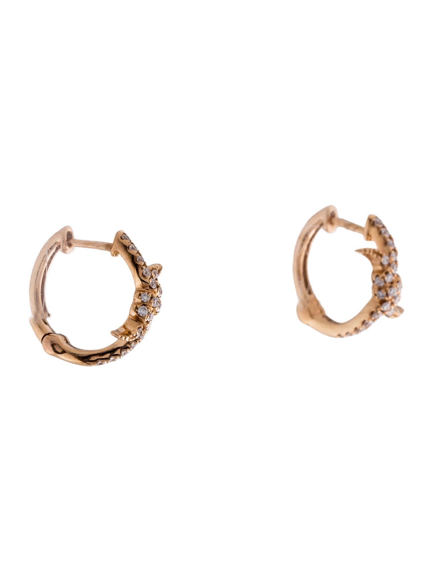 Djula 18K Diamond Barbelé Huggie Earrings