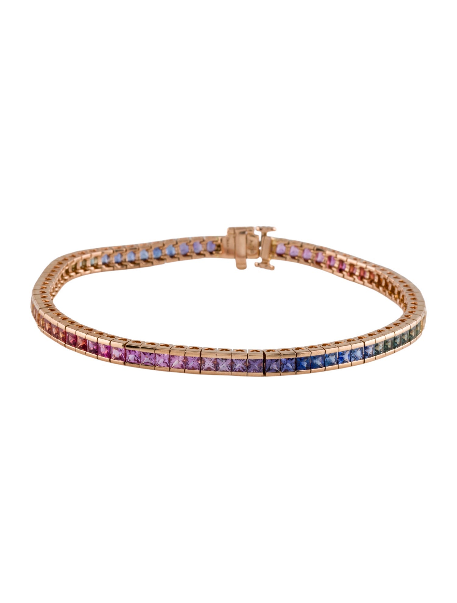 Djula 18K 6.16ctw Sapphire Rainbow Line Bracelet