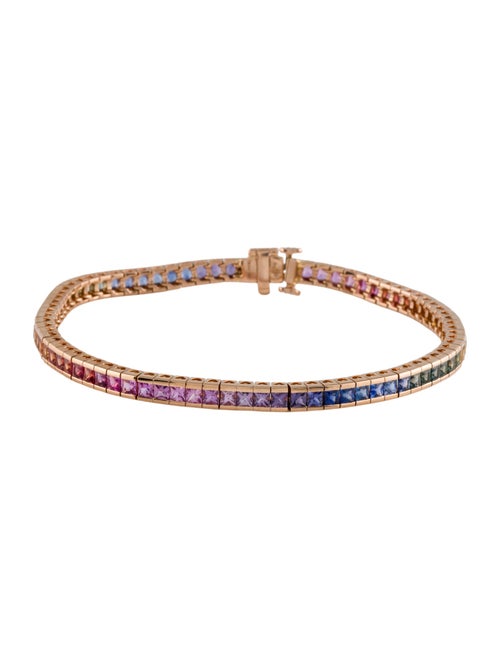Djula 18K 6.16ctw Sapphire Rainbow Line Bracelet