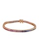Djula 18K 6.16ctw Sapphire Rainbow Line Bracelet