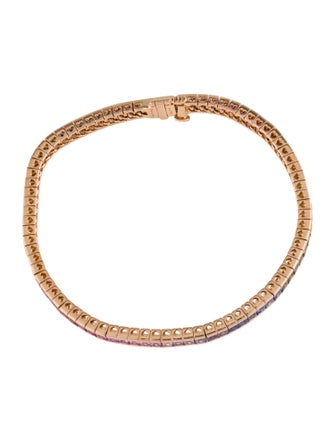Djula 18K 6.16ctw Sapphire Rainbow Line Bracelet
