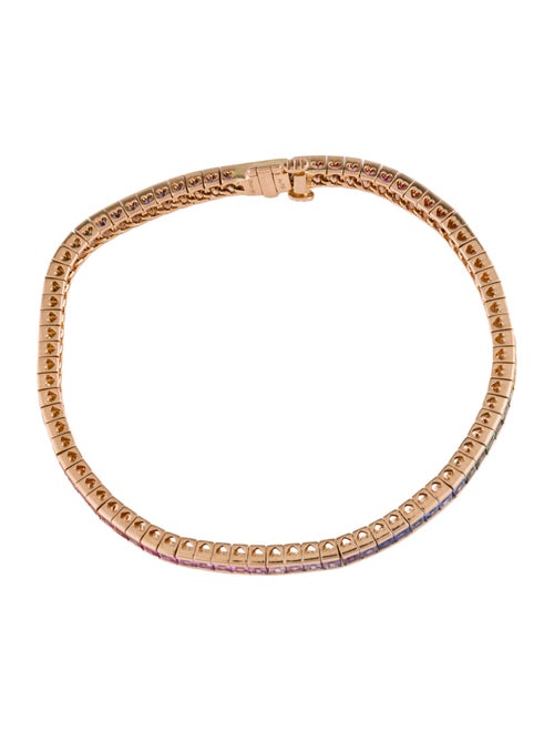 Djula 18K 6.16ctw Sapphire Rainbow Line Bracelet