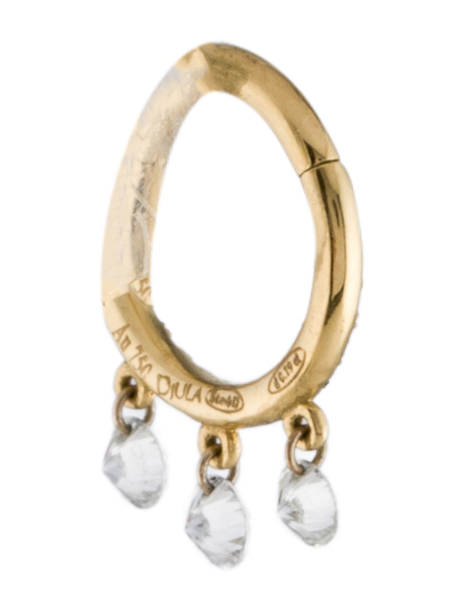 Djula 18K Diamond Tassel Huggie Earring