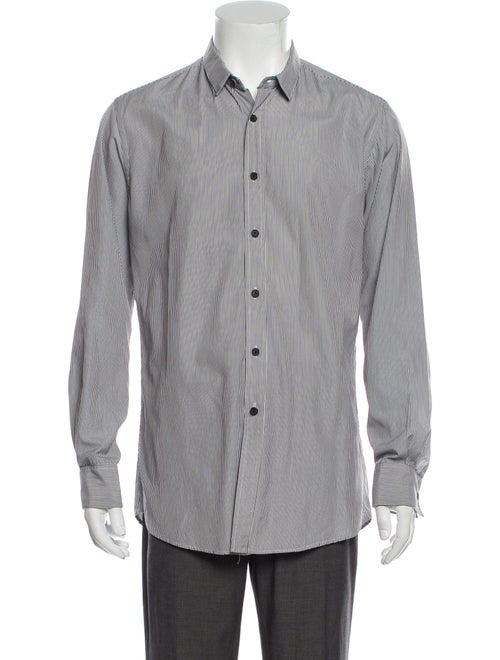 Duckie Brown Striped Long Sleeve Dress Shirt Brown