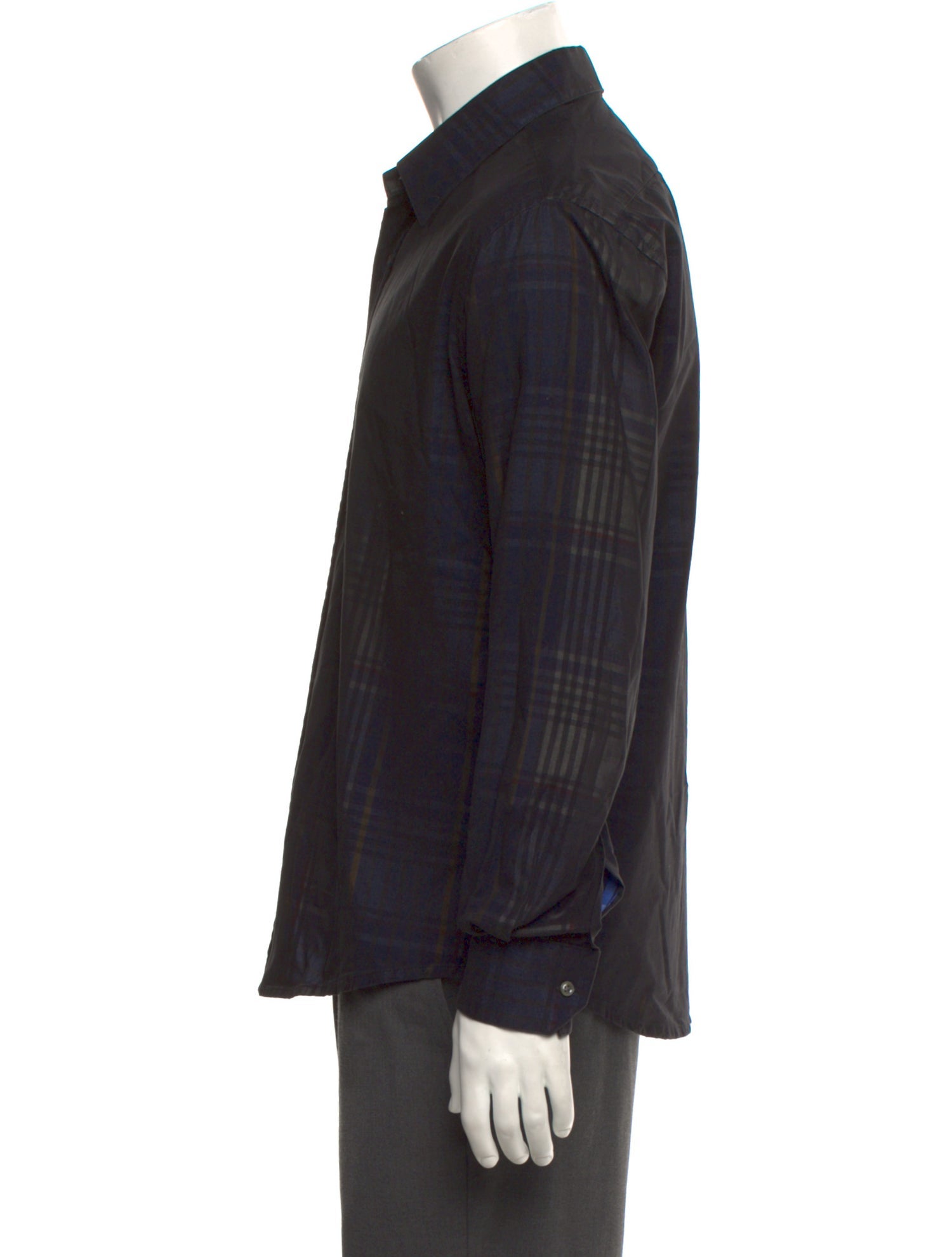 Duckie Brown Plaid Print Long Sleeve Dress Shirt