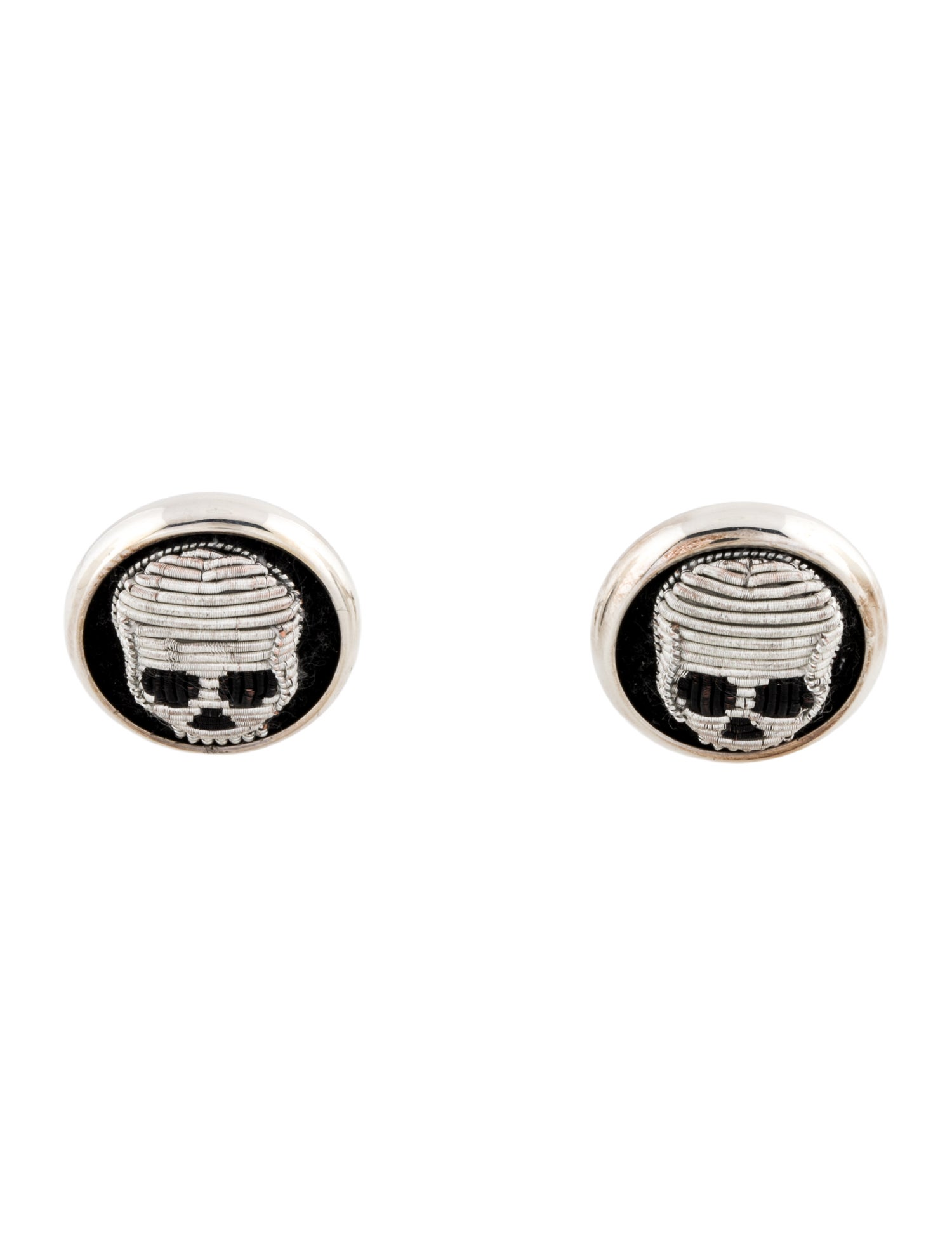 Deakin & Francis Embroidered Skull Cufflinks