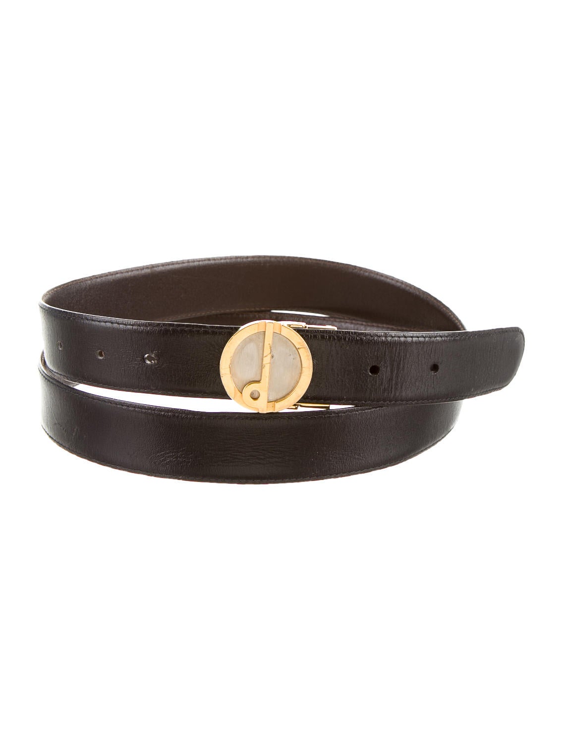 Dunhill Logo Buckle Leather Belt Accessories DLL20241 The RealReal