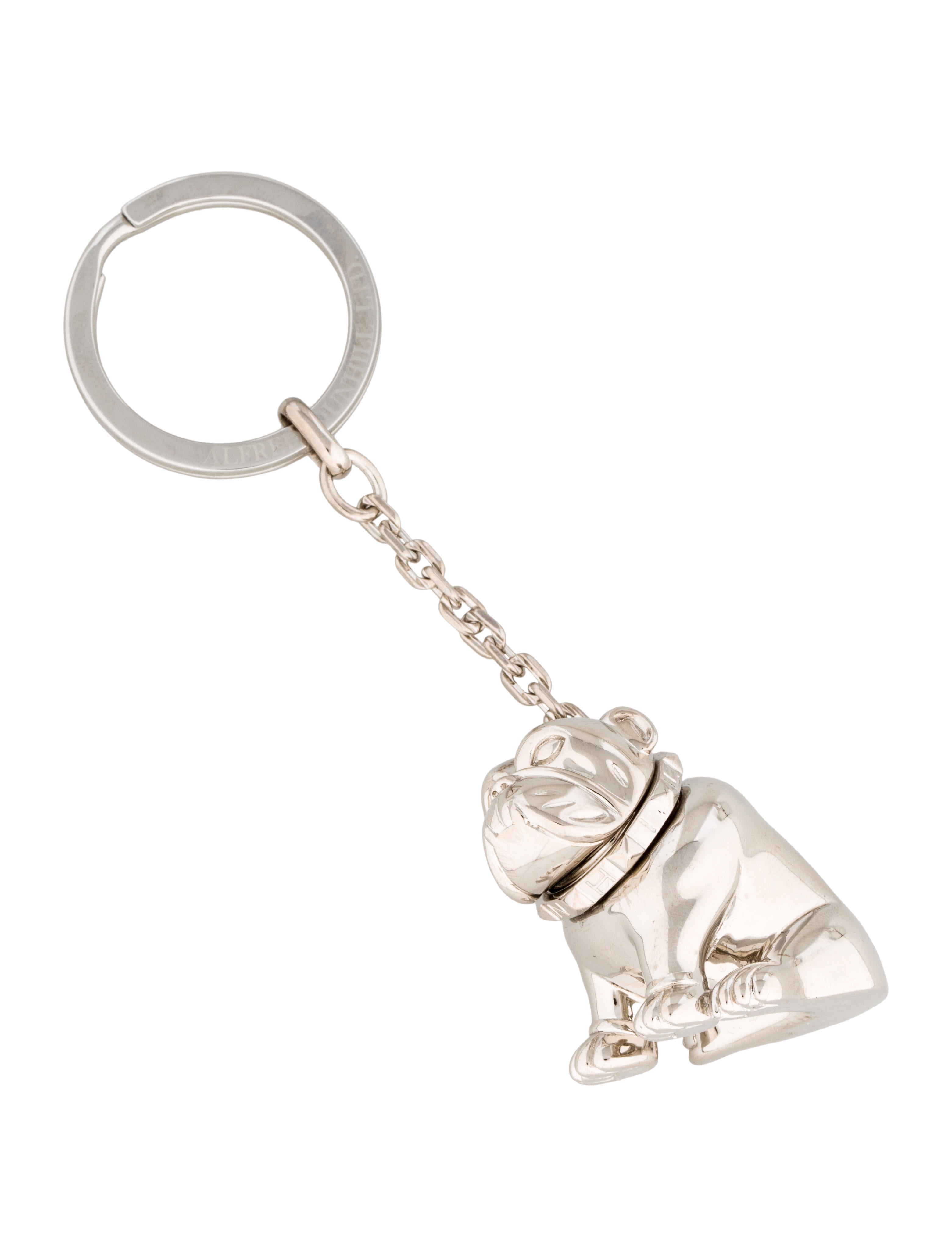 Dunhill Silver-Tone Dog Keychain - Silver Keychains, Accessories