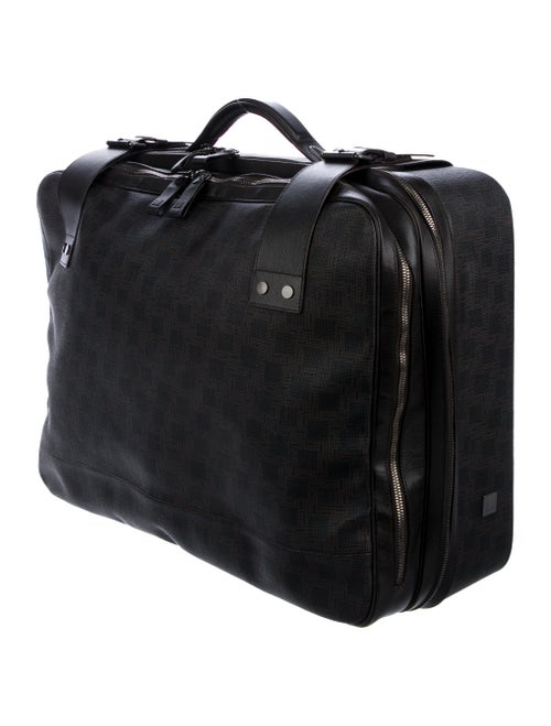 Dunhill Leather-Trimmed Canvas Suitcase