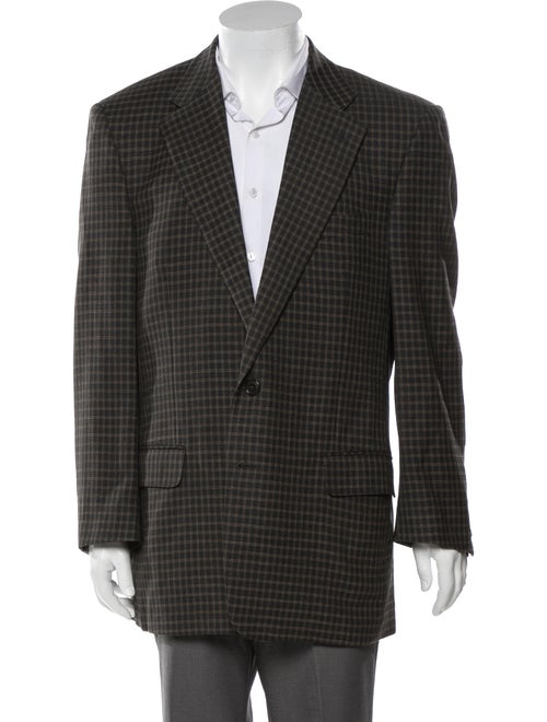 Dunhill Wool Plaid Print Blazer Wool