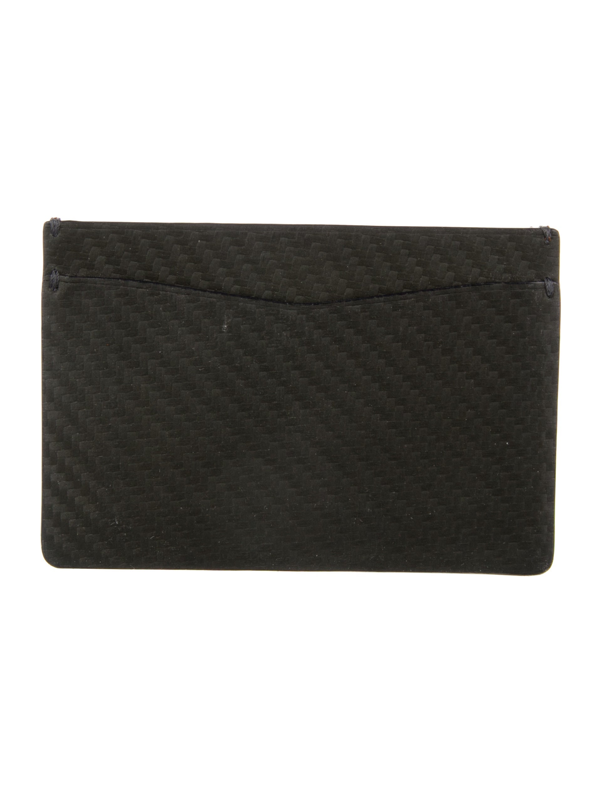 Dunhill Leather Colorblock Pattern Card Holder - Black Wallets