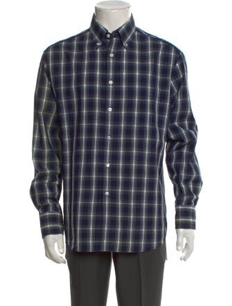 Dunhill Plaid Print Long Sleeve Shirt