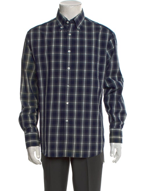 Dunhill Plaid Print Long Sleeve Shirt
