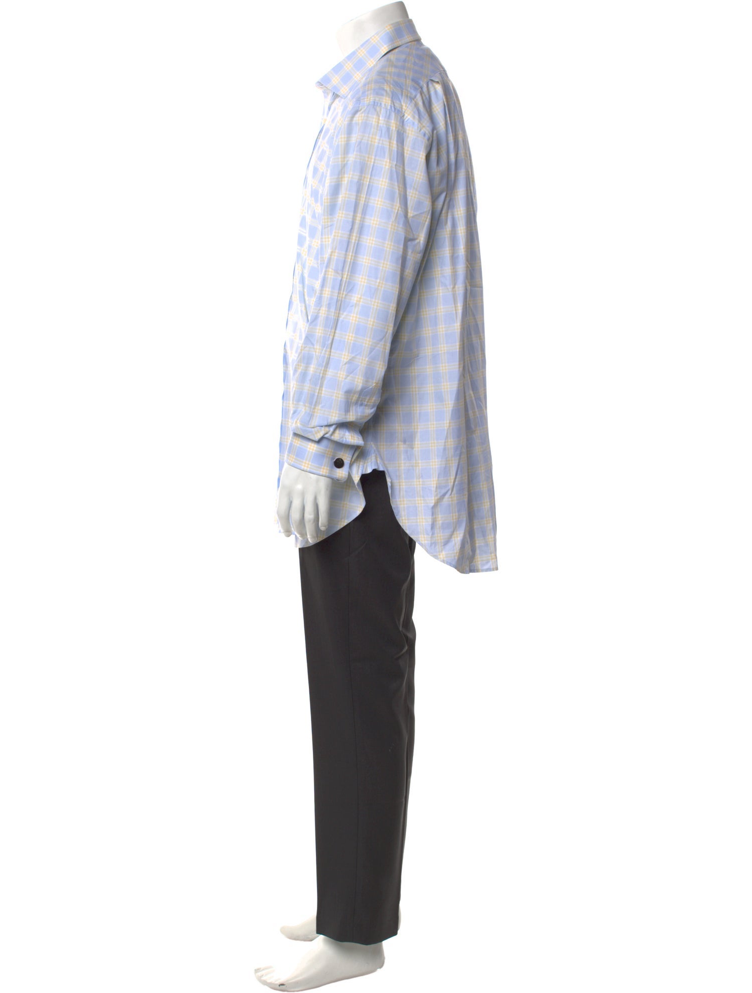 Dunhill Plaid Print Long Sleeve Dress Shirt