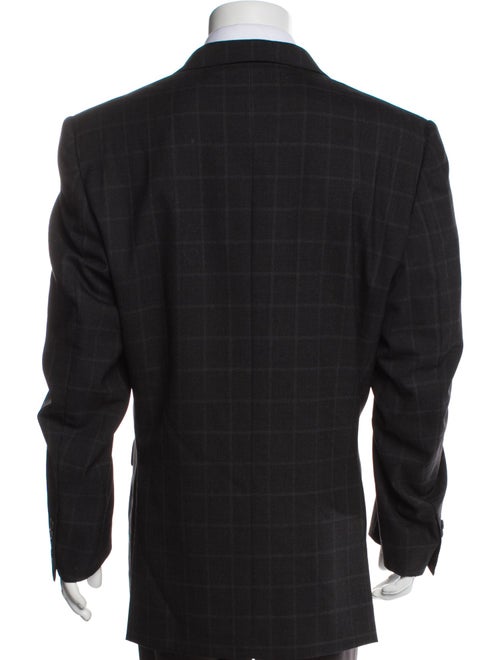 Dunhill Wool Plaid Print Peacoat