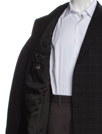 Dunhill Wool Plaid Print Peacoat