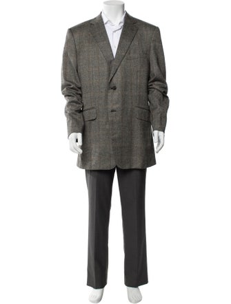 Dunhill Wool Plaid Print Blazer