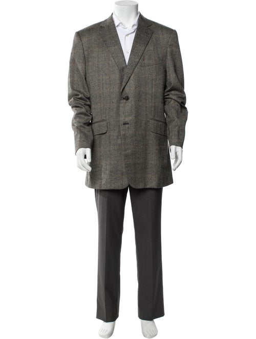 Dunhill Wool Plaid Print Blazer