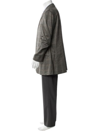 Dunhill Wool Plaid Print Blazer