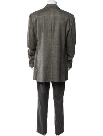 Dunhill Wool Plaid Print Blazer