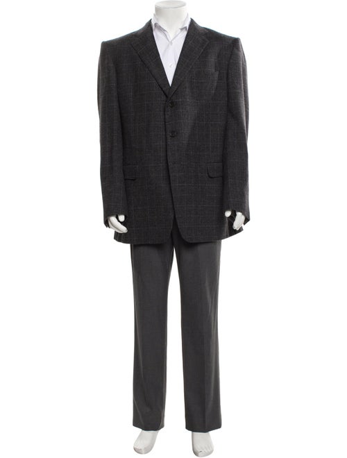 Dunhill Wool Plaid Print Blazer