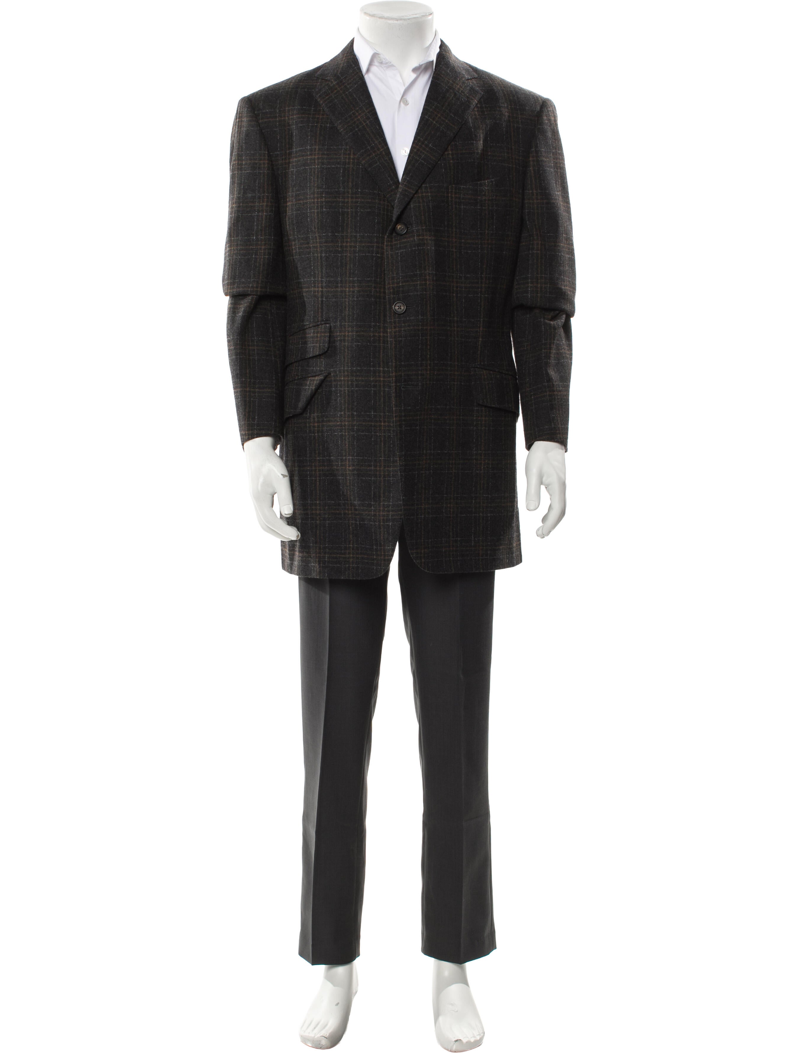 Dunhill Wool Plaid Print Blazer
