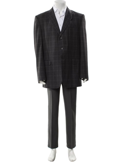 Dunhill Wool Plaid Print Blazer